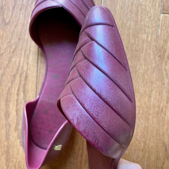 Melissa pointy-toe flats in wine, size 38 - Picture 5 of 6